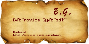 Bánovics Győző névjegykártya